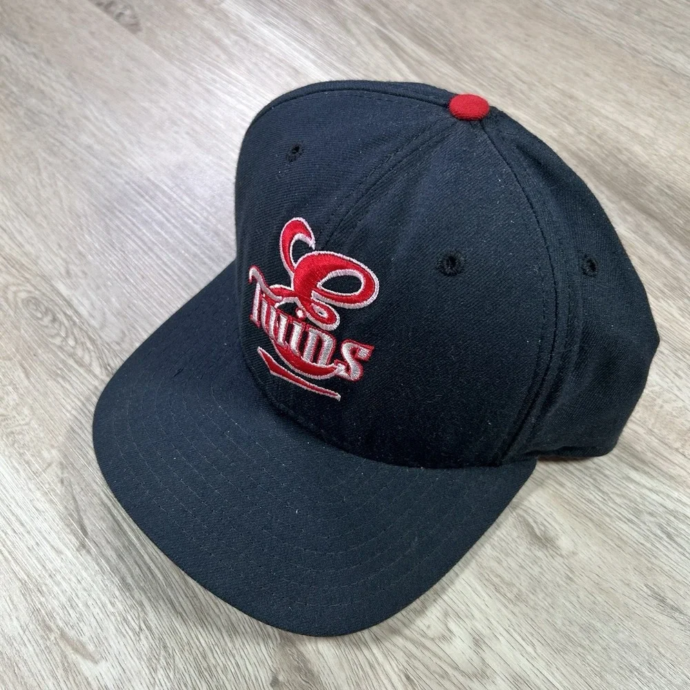 VTG‎ New Era Pro Elizabethton Twins Snapback Hat MiLB Baseball Blue Wool Cap USA